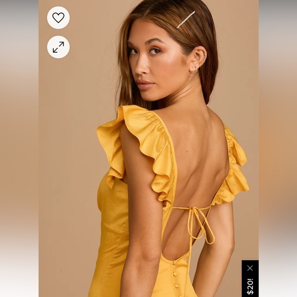 Lulus Yellow Ruffled Maxi Dress - Picture 2 of 4